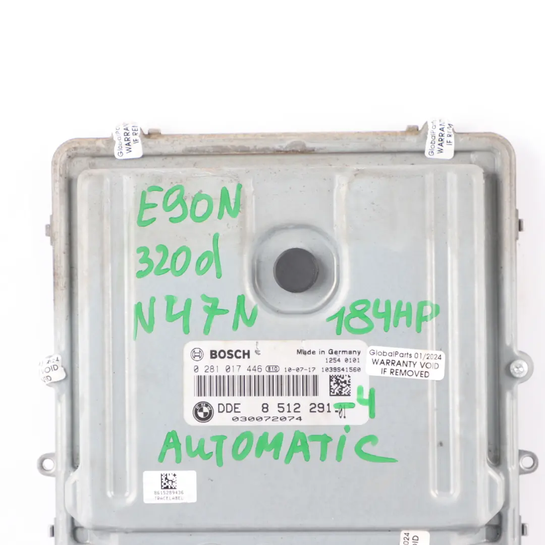 N47N 320d 184HP ECU Engine Unit DDE Automatic to BMW E90 E91 LCI with Part number 8512291 BMW E90 E91 LCI N47N 320d 184HP ECU Engine Unit DDE Automatic - SKU 8512291-4 - Part number 8512291