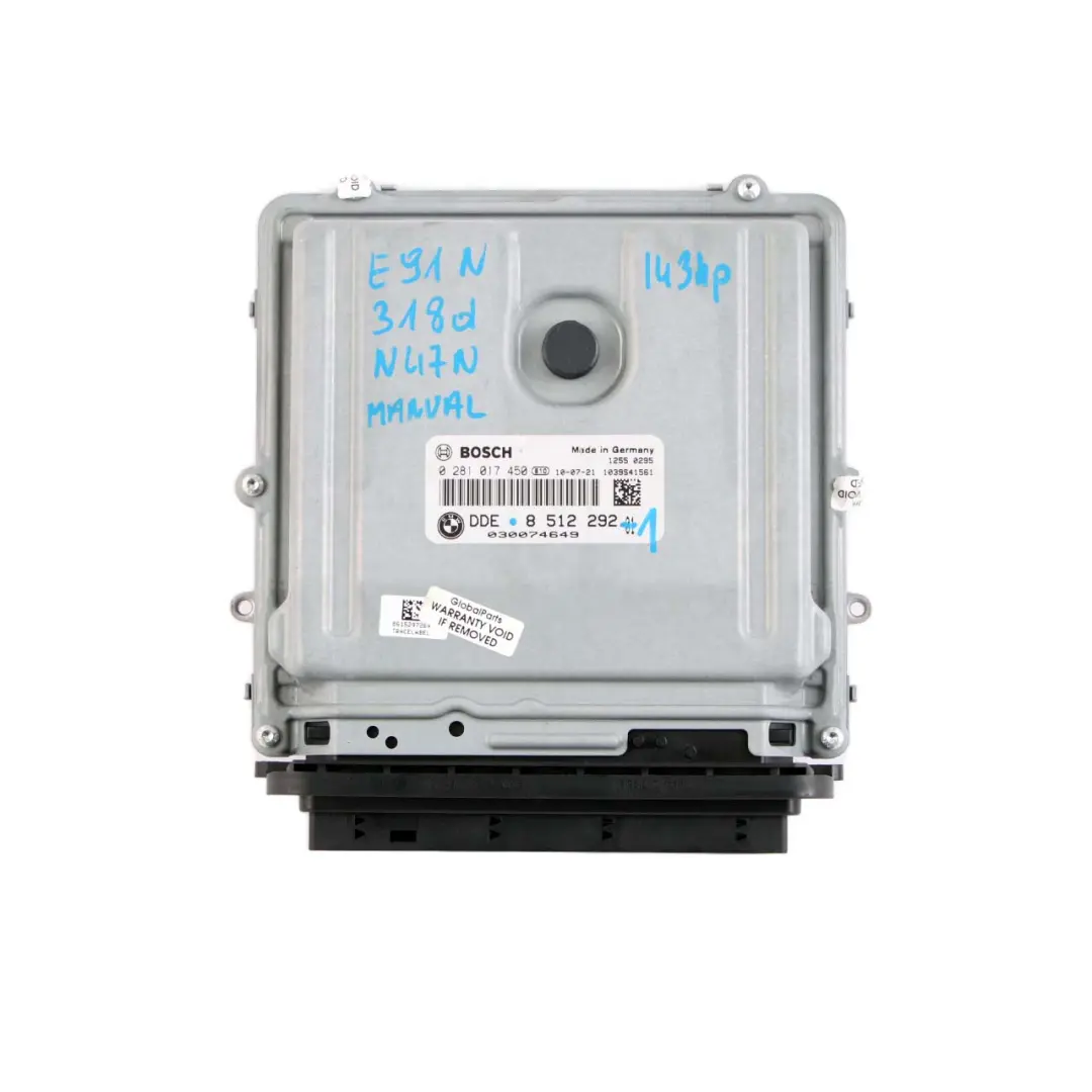 BMW E90 E91 LCI N47N 318d 143HP Engine ECU Kit DDE 8510832 + CAS3 + Key Manual - SKU 8512292-1 - Part number 8512292