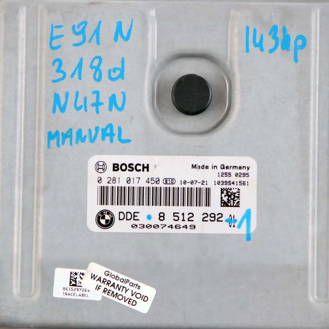 N47N 318d 143HP Engine ECU Kit DDE 8510832 + CAS3 + Key Manual to BMW E90 E91 LCI with Part number 8512292 BMW E90 E91 LCI N47N 318d 143HP Engine ECU Kit DDE 8510832 + CAS3 + Key Manual - SKU 8512292-1 - Part number 8512292