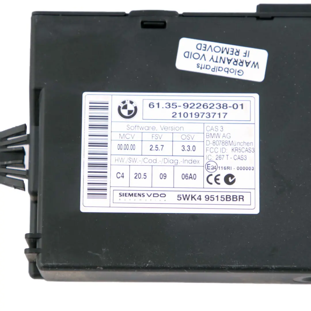 BMW E90 E91 LCI N47N 318d 143HP Motor ECU Kit DDE 8510832 + CAS3 + Manual Key - SKU 8512292-1 - Número de pieza 8512292