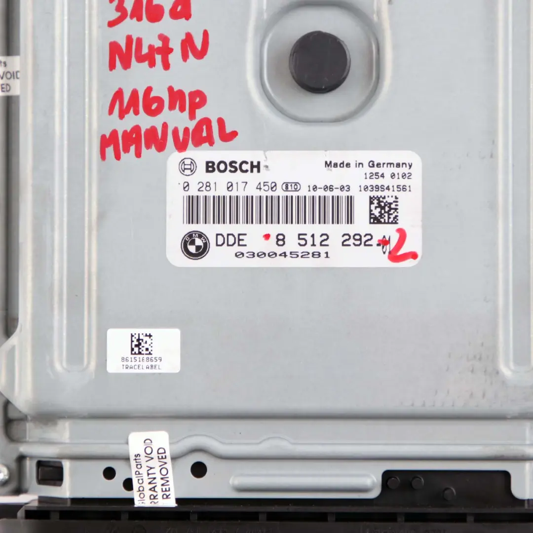 N47N 316d 116HP Engine ECU Kit DDE 8510832 + CAS3 + Key Manual to BMW E90 E91 LCI with Part number 8512292 BMW E90 E91 LCI N47N 316d 116HP Engine ECU Kit DDE 8510832 + CAS3 + Key Manual - SKU 8512292-2 - Part number 8512292
