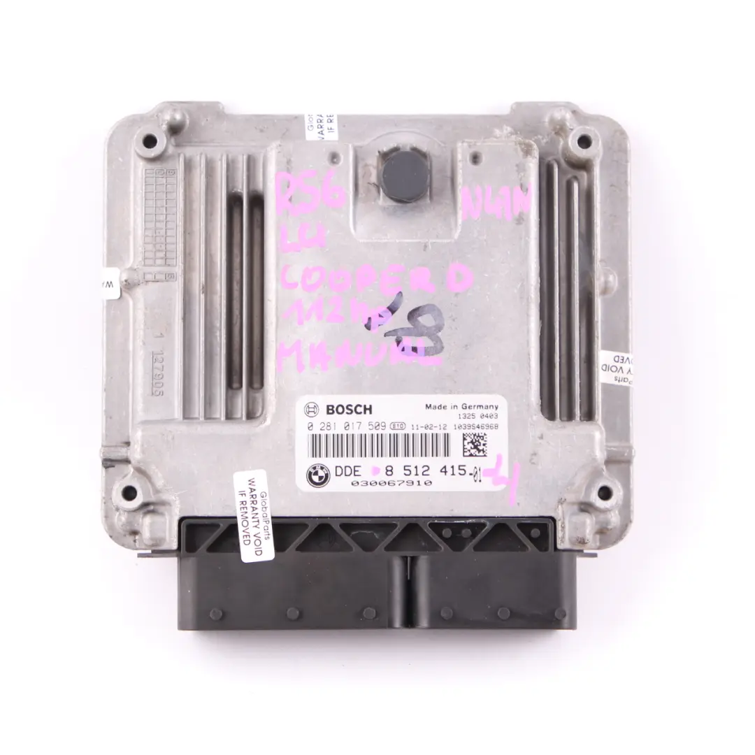 N47N 112HP Diesel Engine ECU Kit DDE CAS3 Keys to Mini Cooper D R55 R56 LCI with Part number 8512415 Mini Cooper D R55 R56 LCI N47N 112HP Diesel Engine ECU Kit DDE CAS3 Keys - SKU 8512415-4 - Part number 8512415