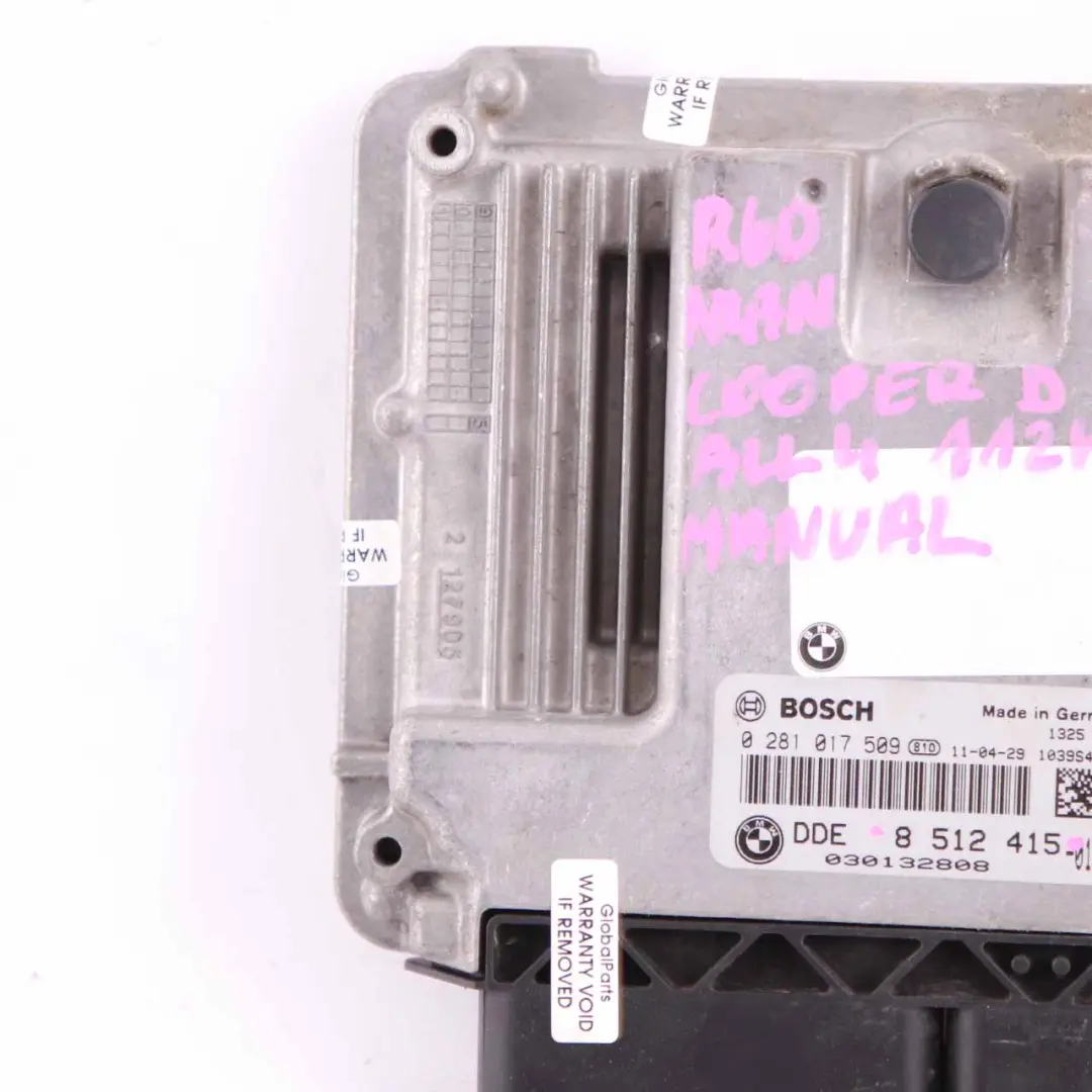 Calculateur Moteur Diesel Mini Cooper D R60 ALL4 N47N 112 CV ECU DDE pour à propos du numéro de pièce 8512415 Calculateur Moteur Diesel Mini Cooper D R60 ALL4 N47N 112 CV ECU DDE - SKU 8512415 - Numéro de pièce 8512415