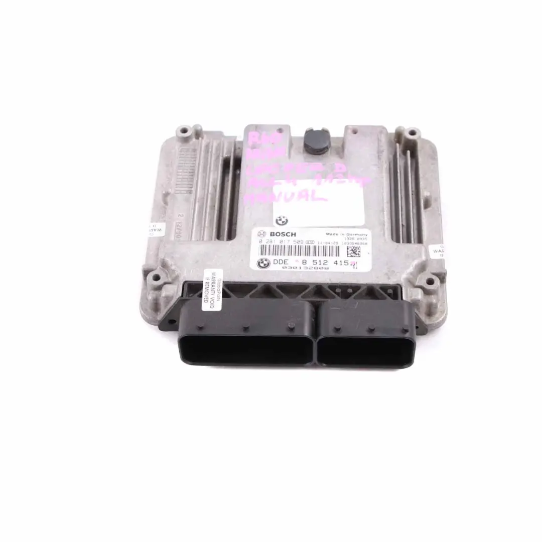 N47N 112HP Diesel Komputer Silnika ECU DDE do Mini Cooper D R60 ALL4 o numerze 8512415 Mini Cooper D R60 ALL4 N47N 112HP Diesel Komputer Silnika ECU DDE - SKU 8512415 - Numer Części 8512415