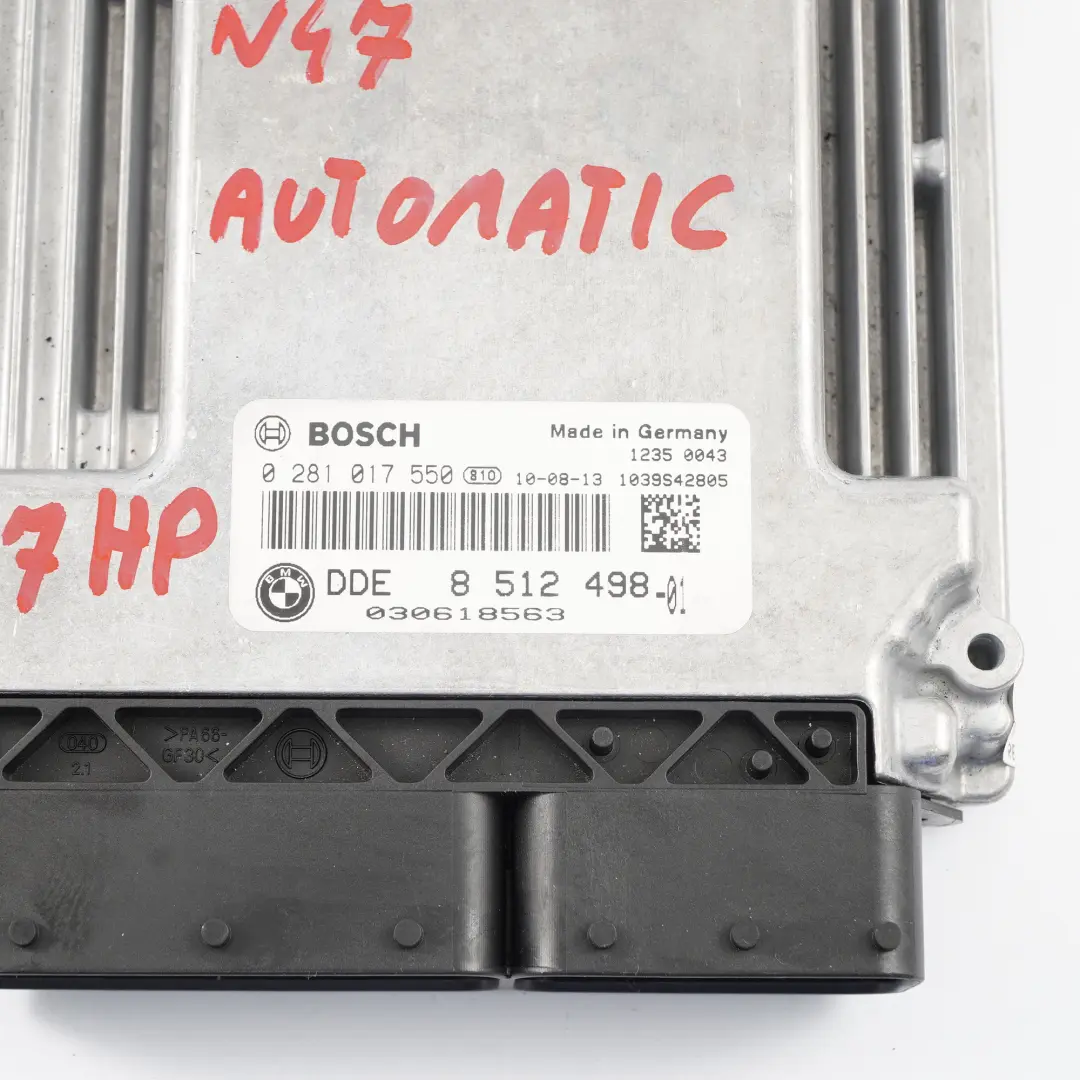 BMW E84 20dX N47 177HP ECU Unidad Control Kit DDE Transmision Automatica - SKU 8512498 - Número de pieza 8512498