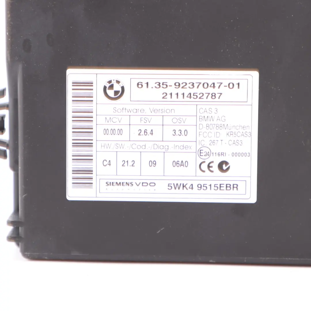 BMW X1 E84 18d N47 ECU Engine Control Unit Kit DDE CAS3 + Key Manual - SKU 8512499-10 - Part number 8512499