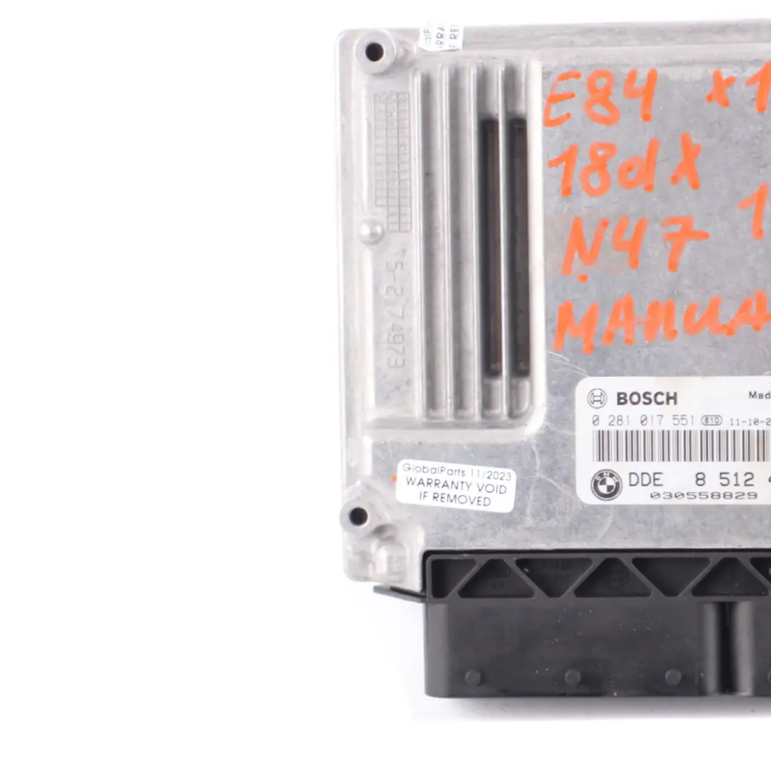 BMW X1 E84 xDrive 18d N47 143HP Unidad Motor ECU DDE - SKU 8512499-12 - Número de pieza 8512499