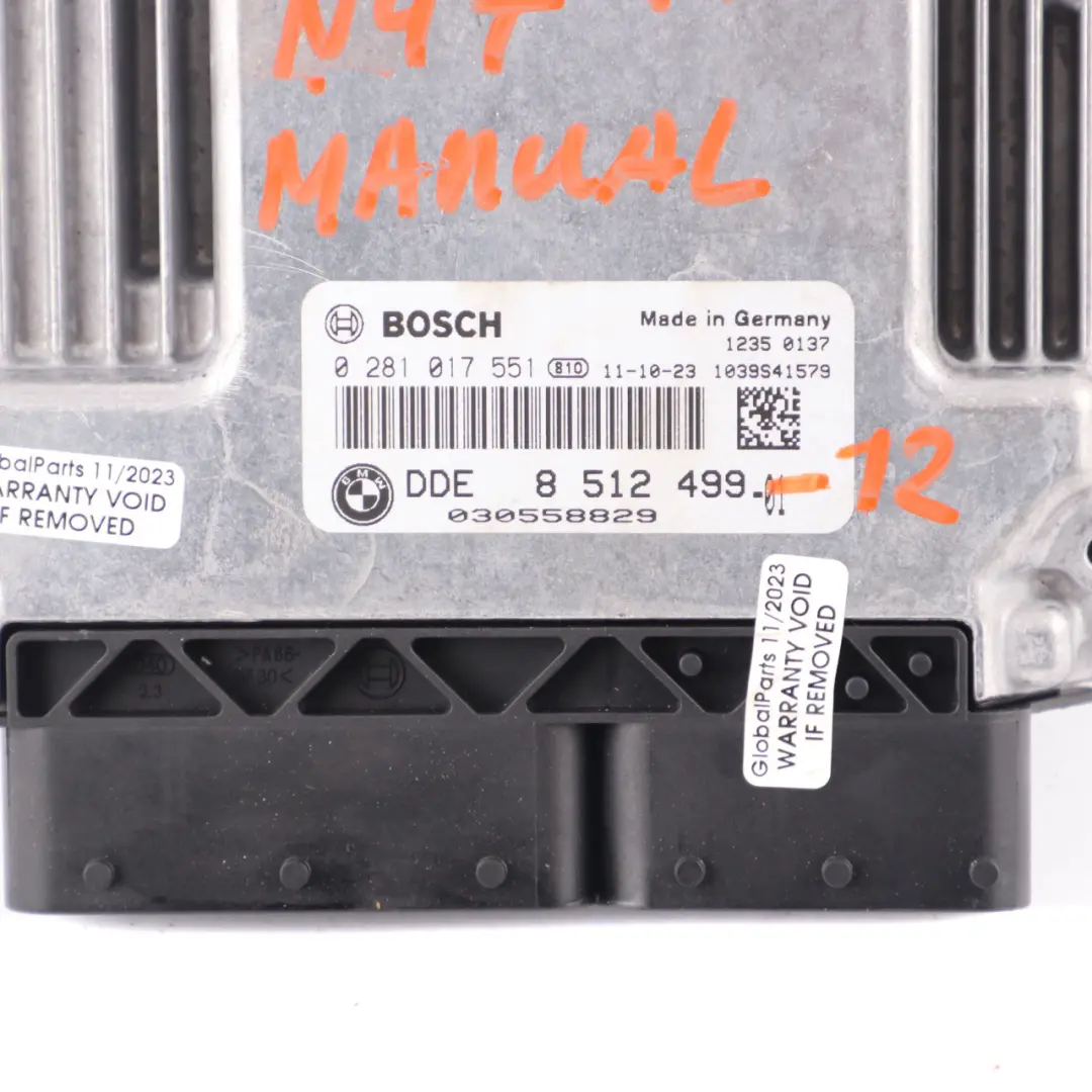 BMW X1 E84 xDrive 18d N47 143HP Unidad Motor ECU DDE - SKU 8512499-12 - Número de pieza 8512499