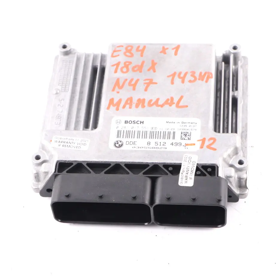 BMW X1 E84 xDrive 18d N47 143HP Unità Motore ECU DDE - SKU 8512499-12 - Numero di parte 8512499
