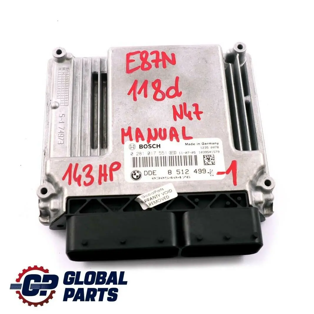 BMW E81 E87 E90 E91 LCI N47 143HP Sterownik Silnika ECU Zestaw DDE - SKU 8512499-1 - Numer Części 8512499