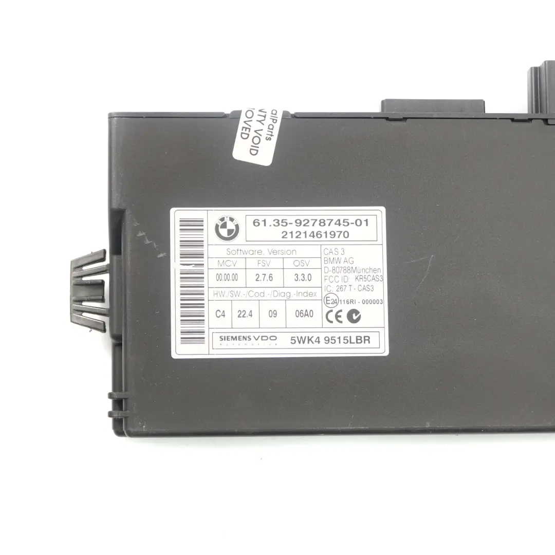 BMW E87 E90 LCI N47 118D 318D Diesel Ecu Kit Dde Cas3 + Chiave Manuale - SKU 8512499-3 - Numero di parte 8512499