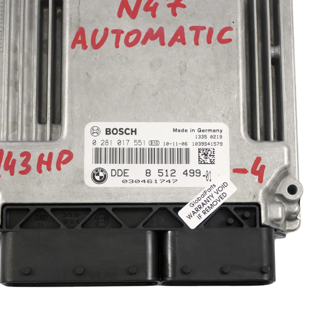 BMW E81 E87 E90 LCI N47 118d 318d Diesel Steuergerät DDE CAS3 Schlüssel - SKU 8512499-4 - Teilenummer 8512499