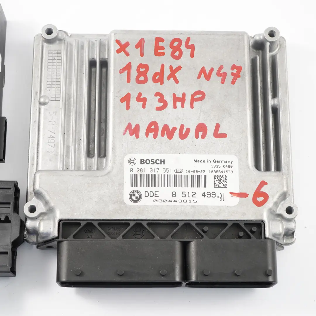 BMW X1 E84 18dX N47 Diesel Steuergerät DDE CAS3 Schlüssel Schaltgetriebe - SKU 8512499-6 - Teilenummer 8512499