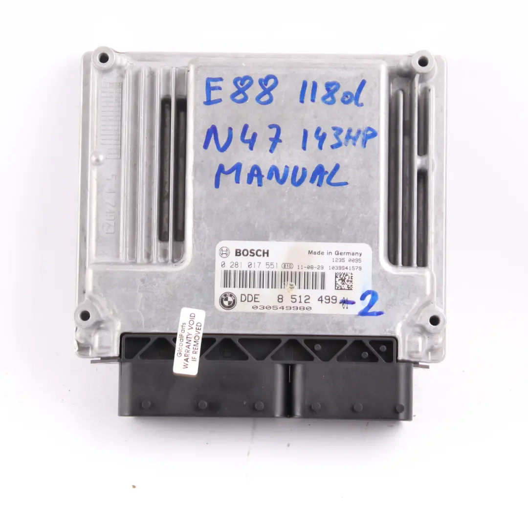 BMW E81 E87 E90 LCI N47 118d 318d Diesel Commande Dde CAS3 Cle - SKU 8512499-7 - Numéro de pièce 8512499