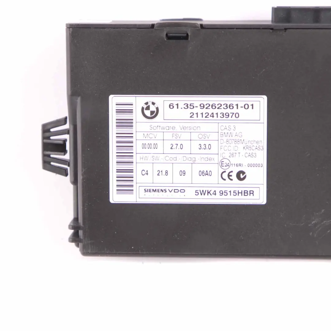 BMW E81 E87 E90 LCI N47 118d 318d Diesel Commande Dde CAS3 Cle - SKU 8512499-7 - Numéro de pièce 8512499