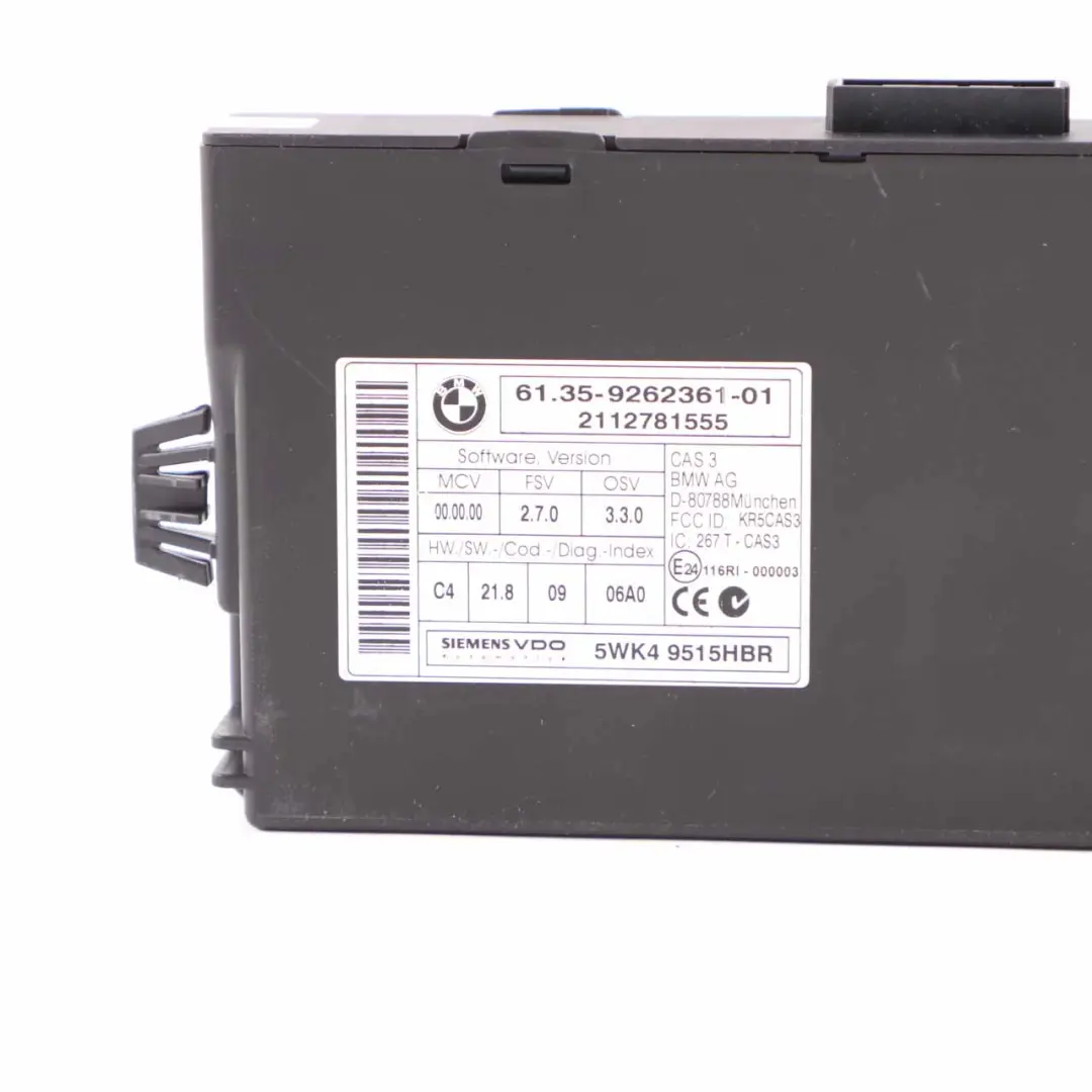 BMW E90 LCI 318d N47 ECU Sterownik Silnika Zestaw Cas3 Klucz - SKU 8512499-8 - Numer Części 8512499