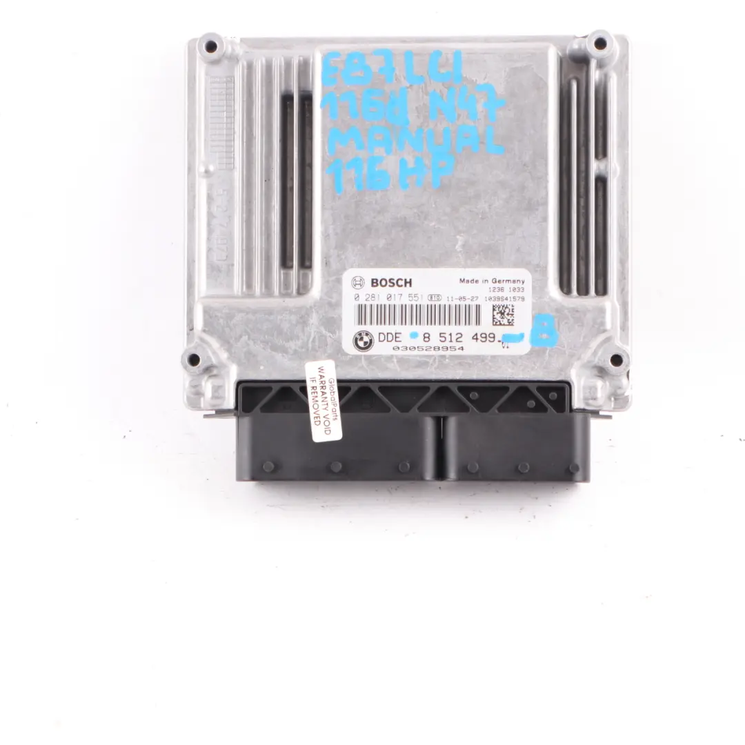 N47 116d 316d Diesel ECU Kit DDE CAS 3 Keys to BMW 1 3 Series E87 E90 LCI with Part number 8512499 BMW 1 3 Series E87 E90 LCI N47 116d 316d Diesel ECU Kit DDE CAS 3 Keys - SKU 8512499-9 - Part number 8512499