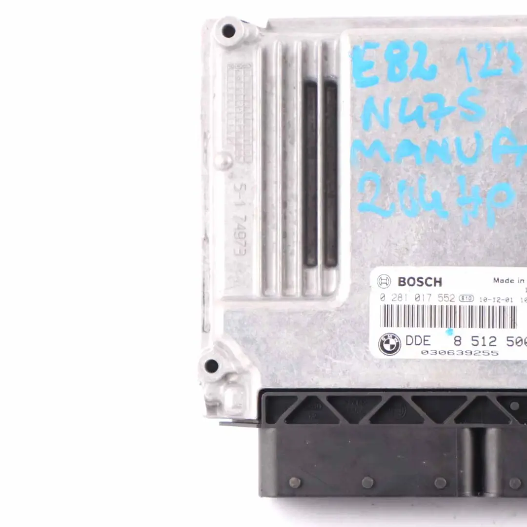BMW E81 E82 E87 LCI E88 123d N47S 204HP Engine Unit ECU DDE Manual - SKU 8512500 - Part number 8512500
