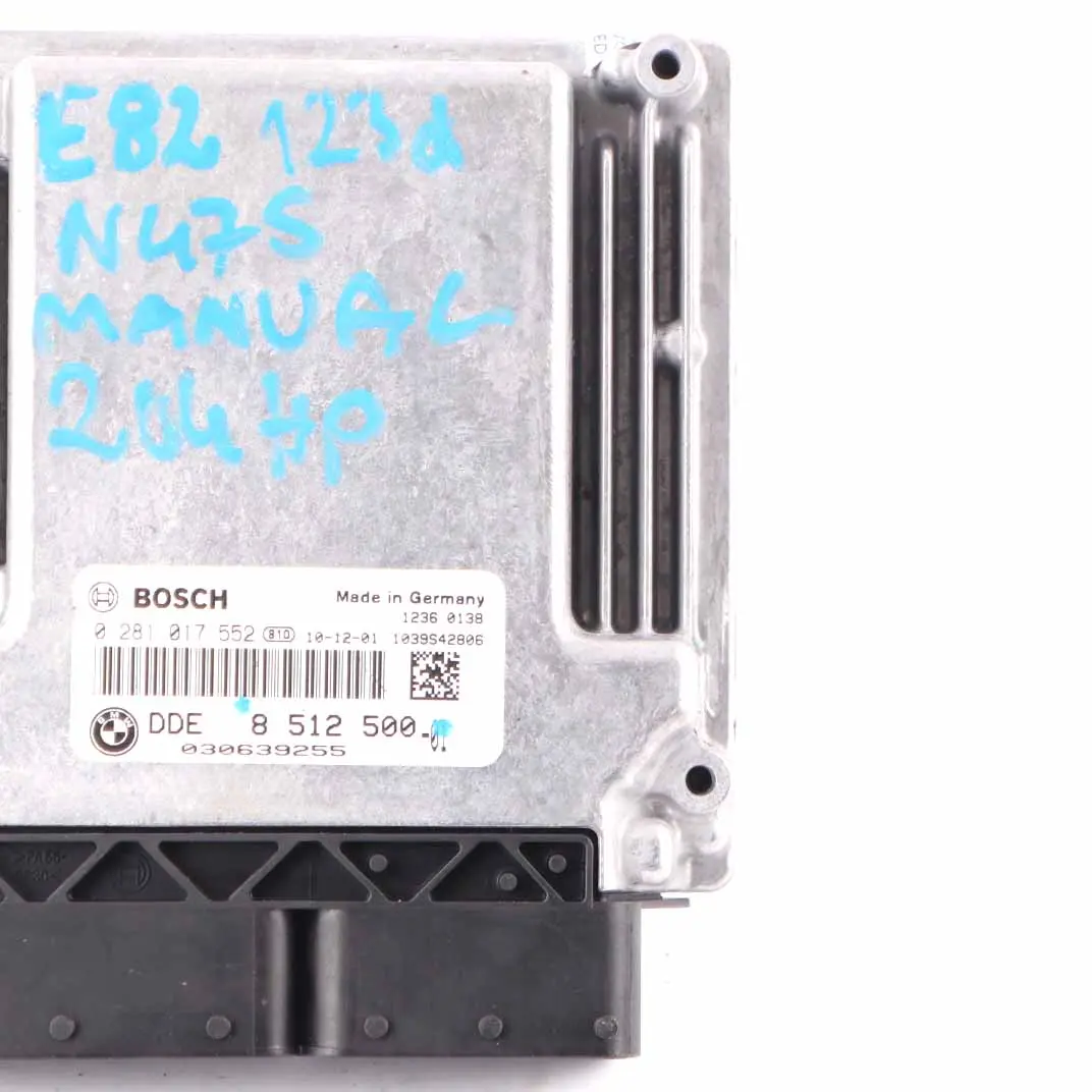 BMW E81 E82 E87 LCI E88 123d N47S 204HP Engine Unit ECU DDE Manual - SKU 8512500 - Part number 8512500