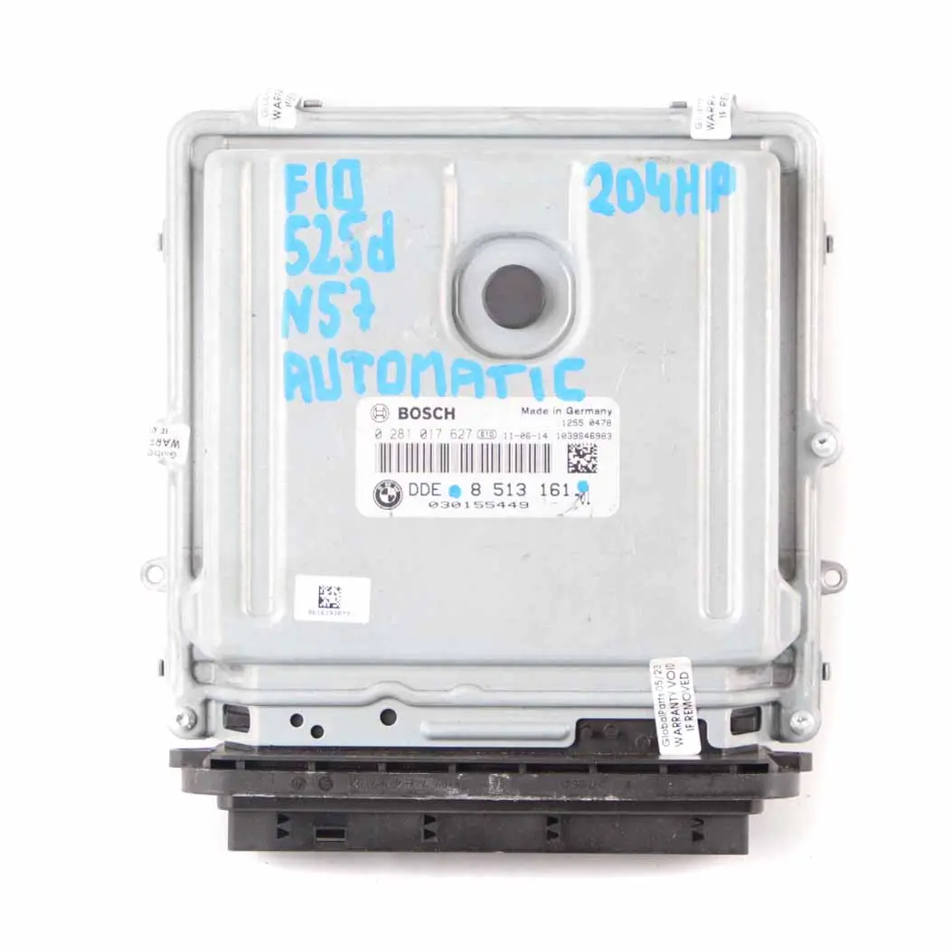 N57 204HP Engine Control Unit ECU DDE Automatic to BMW F10 F11 525d with Part number 8513161 BMW F10 F11 525d N57 204HP Engine Control Unit ECU DDE Automatic - SKU 8513161 - Part number 8513161