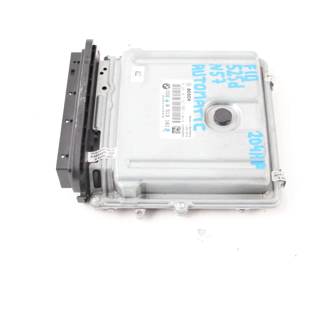 N57 204HP Engine Control Unit ECU DDE Automatic to BMW F10 F11 525d with Part number 8513161 BMW F10 F11 525d N57 204HP Engine Control Unit ECU DDE Automatic - SKU 8513161 - Part number 8513161