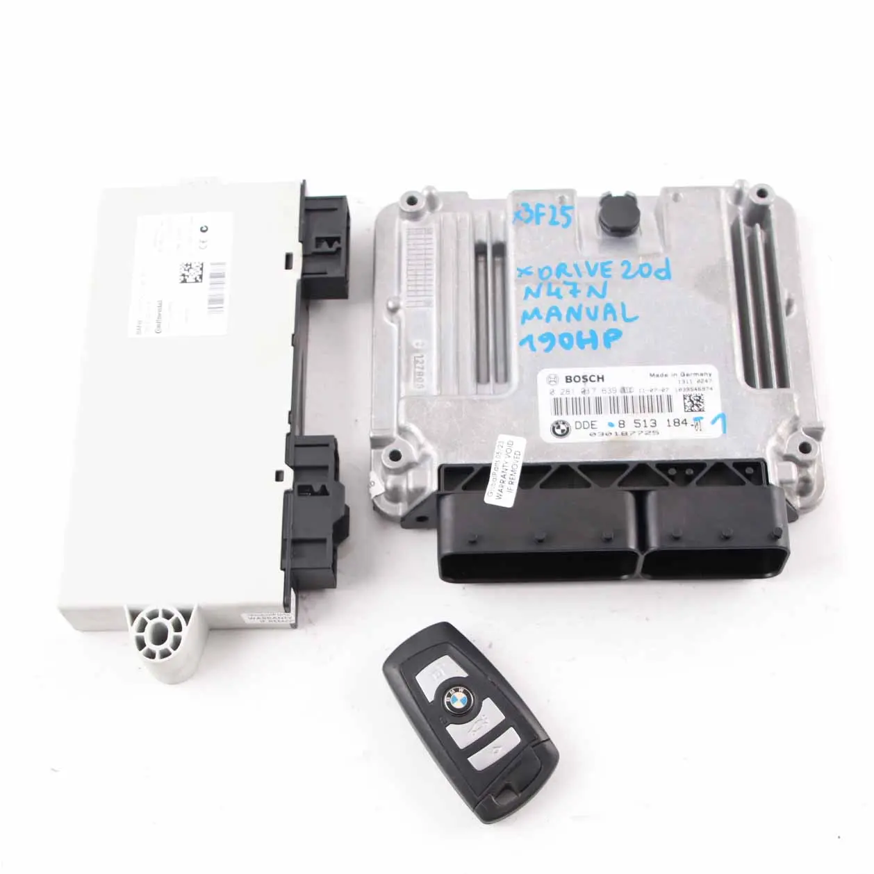 BMW X3 F25 20dX Diesel N47N 184HP Motor Módulo ECU Kit DDE 8513184 Clave CAS4