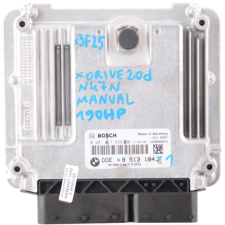 BMW X3 F25 20dX Diesel N47N 184HP Engine Module ECU Kit DDE 8513184 Key CAS4