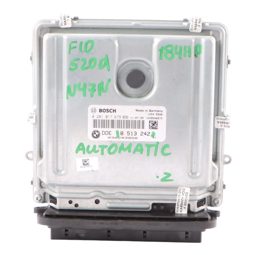 N47N 184PS Motor ECU DDE Automatik für BMW F10 F11 520D Diesel mit Teilenummer 8513242 BMW F10 F11 520D Diesel N47N 184PS Motor ECU DDE Automatik - SKU 8513242 - Teilenummer 8513242