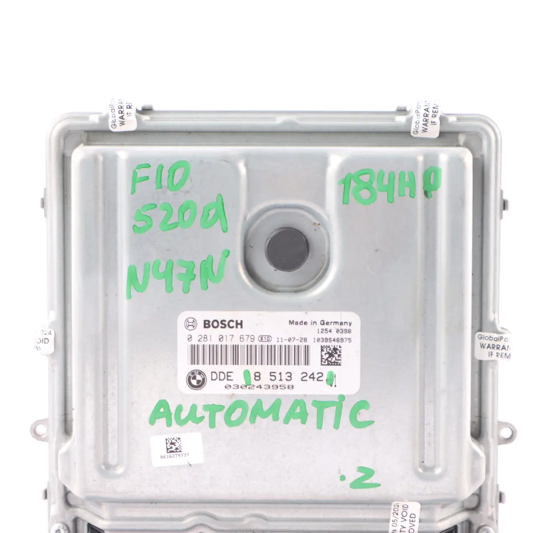 N47N 184 CV Moteur ECU DDE Automatique pour BMW F10 F11 520D Diesel à propos du numéro de pièce 8513242 BMW F10 F11 520D Diesel N47N 184 CV Moteur ECU DDE Automatique - SKU 8513242 - Numéro de pièce 8513242