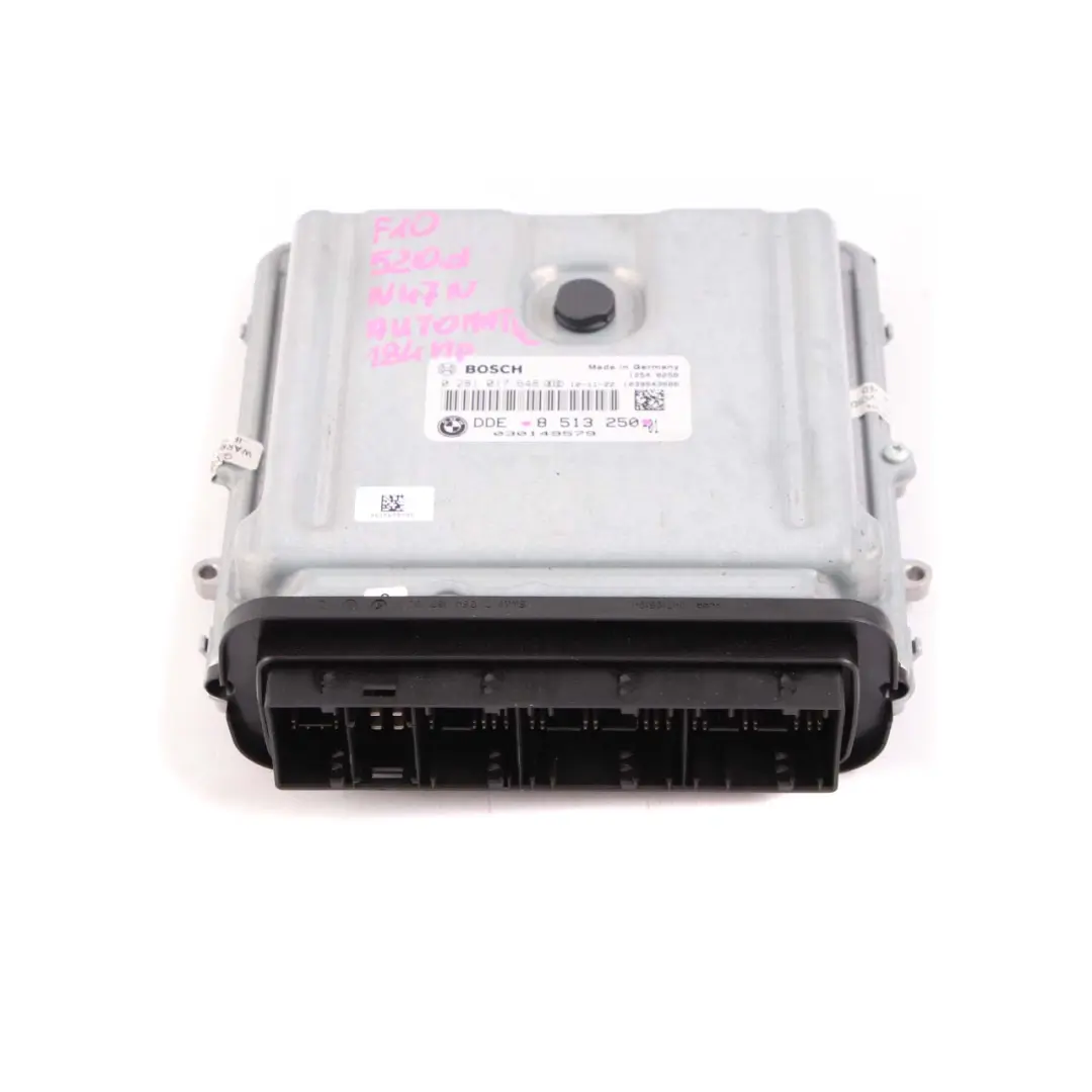 N47N 184HP Engine Control Unit ECU DDE Automatic to BMW F10 F11 520d Diesel with Part number 8513250 BMW F10 F11 520d Diesel N47N 184HP Engine Control Unit ECU DDE Automatic - SKU 8513250 - Part number 8513250