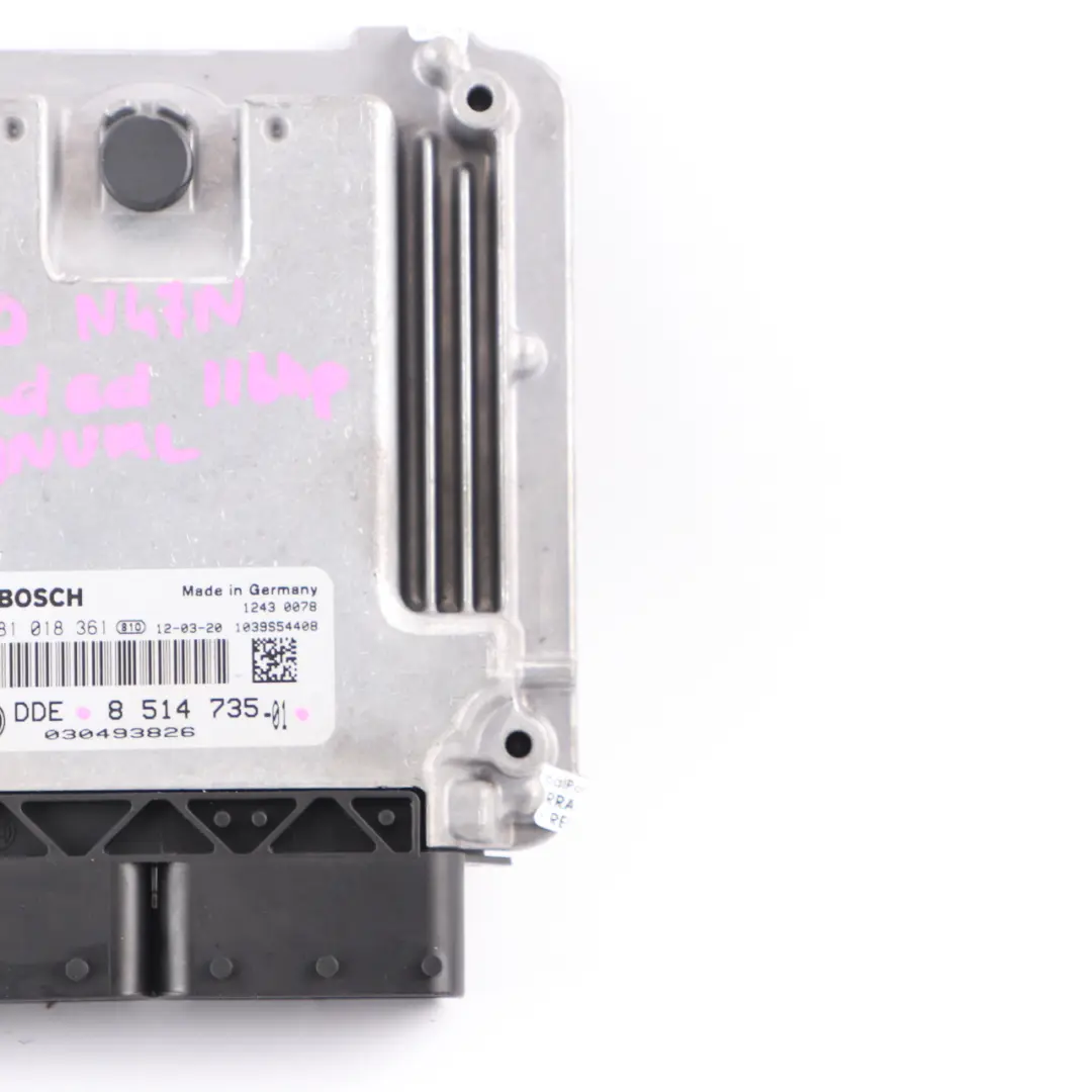 BMW F20 F21 116d ed N47N 116HP Engine Control Unit Module ECU DDE Manual - SKU 8514735 - Part number 8514735
