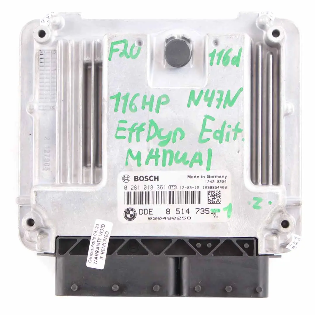 N47N 116HP Engine ECU Kit DDE + Key + FEM Manual to BMW F20 F21 116d ed with Part number 8514735 BMW F20 F21 116d ed N47N 116HP Engine ECU Kit DDE + Key + FEM Manual - SKU 8514735-1 - Part number 8514735