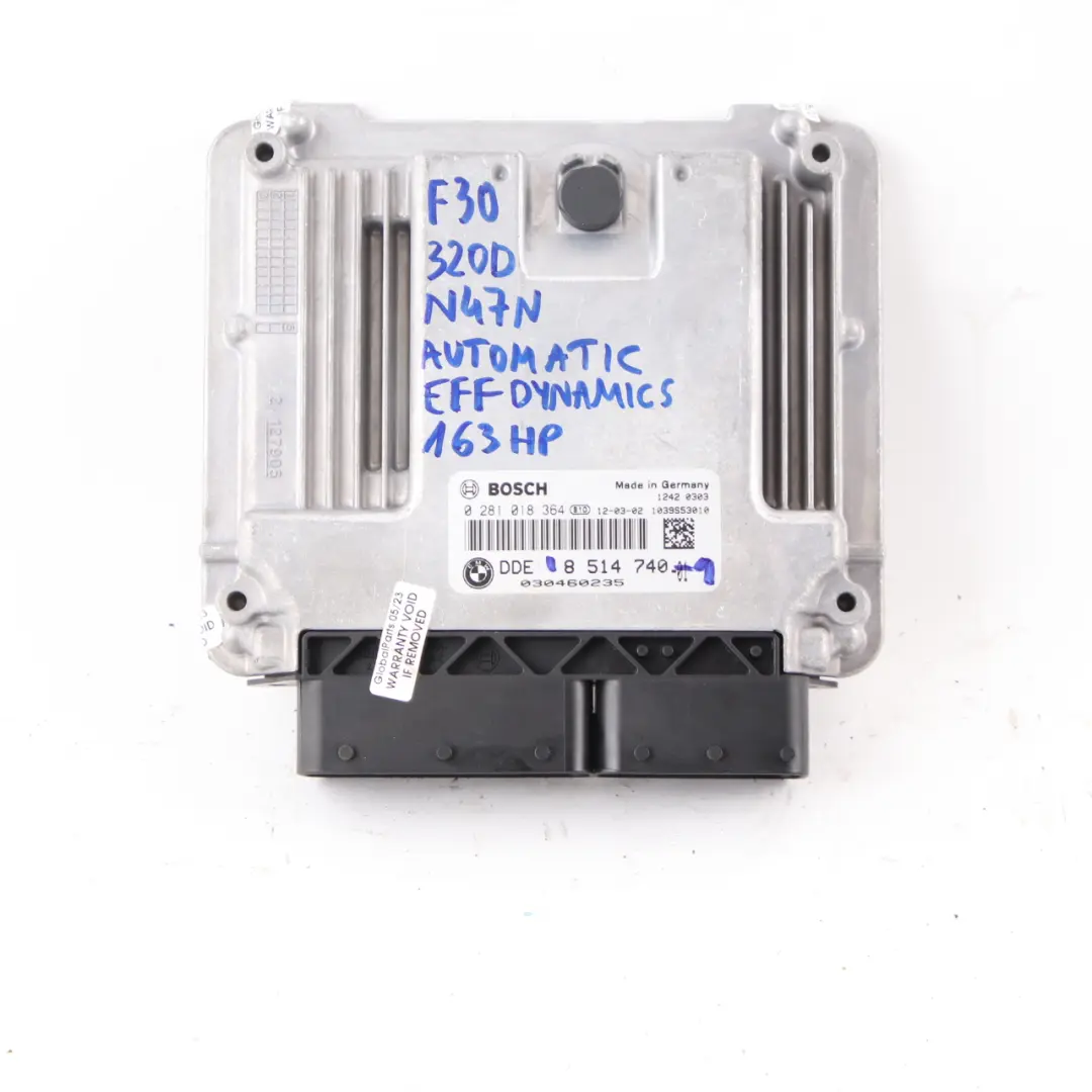 BMW F30 F31 320d ed Diesel N47N 163HP ECU Kit DDE 8584276 + Key + FEM Automatic - SKU 8514740-1 - Part number 8514740