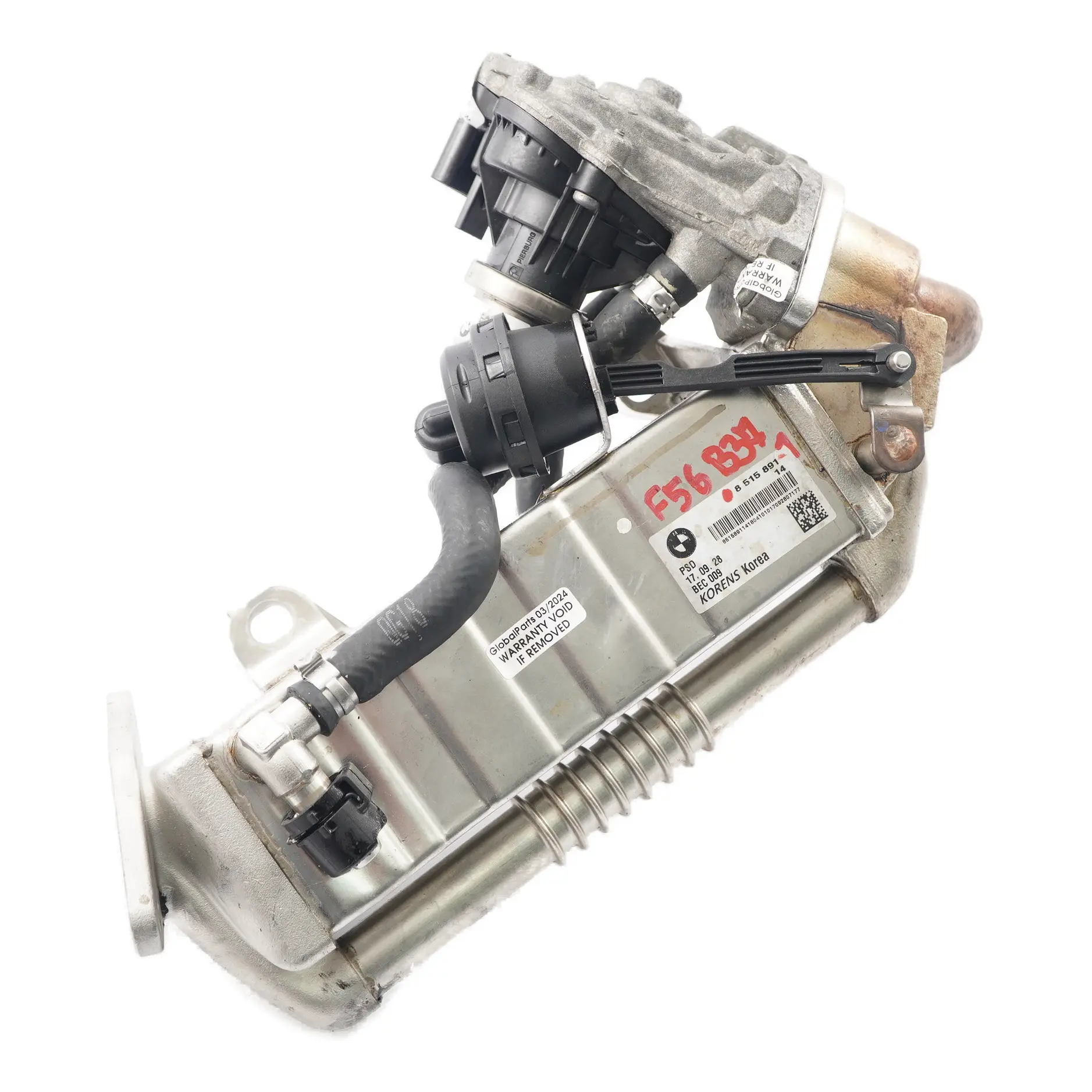 BMW F45 Mini F56 B37 Soupape EGR Refroidisseur d'échappement Boîte soupape vide