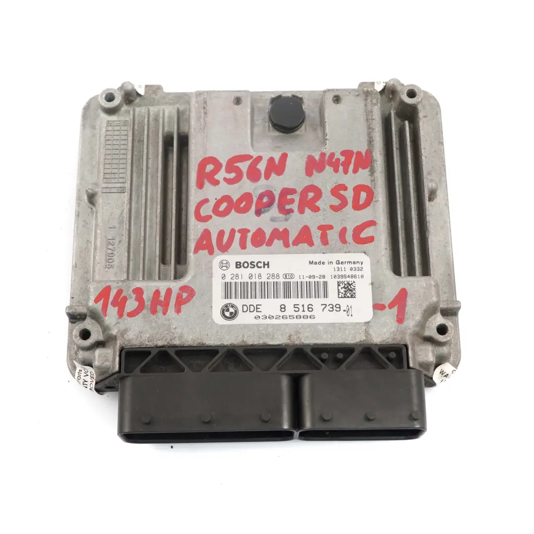 Mini Cooper SD R55 R56 LCI R60 N47N Diesel Engine ECU Kit DDE 8516739 CAS 3 Key - SKU 8516739-1 - Part number 8519663