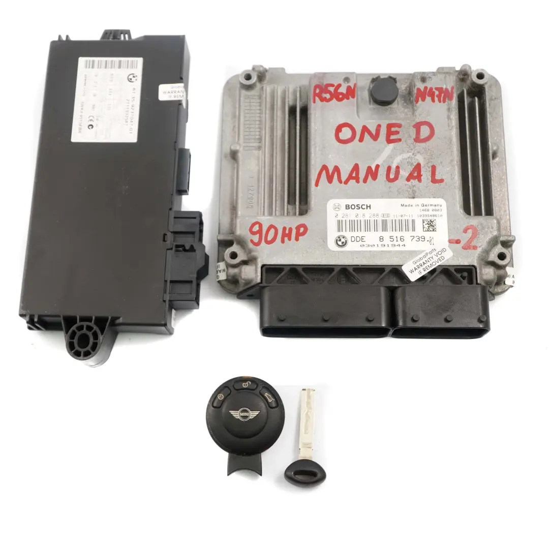 Mini One D R55 R56 LCI N47N 90HP Diesel Engine ECU Kit DDE 8516739 CAS 3 Key - SKU 8516739-2 - Part number 8519663
