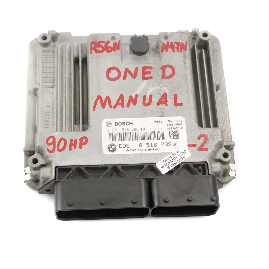 Mini One D R55 R56 LCI N47N 90HP Diesel Engine ECU Kit DDE 8516739 CAS 3 Key - SKU 8516739-2 - Part number 8519663