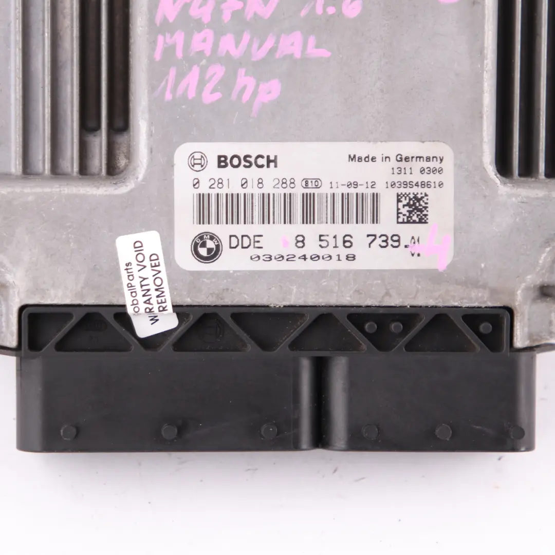 Mini Cooper D R55 R56 LCI R60 N47N Engine ECU Kit DDE CAS3 Key Manual - SKU 8516739-4 - Part number 8516739