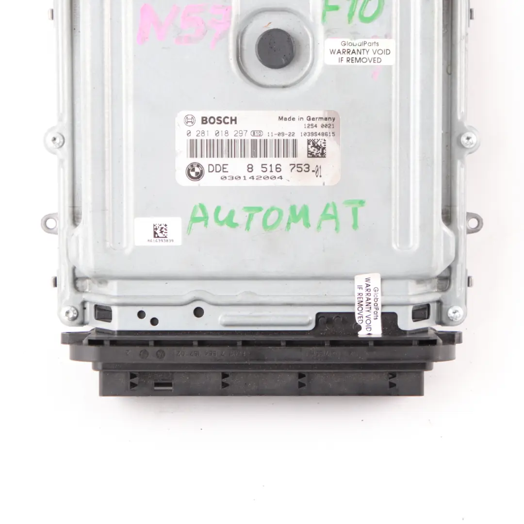 N57 245HP Engine Control Unit ECU Module DDE Automatic pour BMW F01 730D à propos du numéro de pièce 8516753 BMW F01 730D N57 245HP Engine Control Unit ECU Module DDE Automatic - SKU 8516753 - Numéro de pièce 8516753