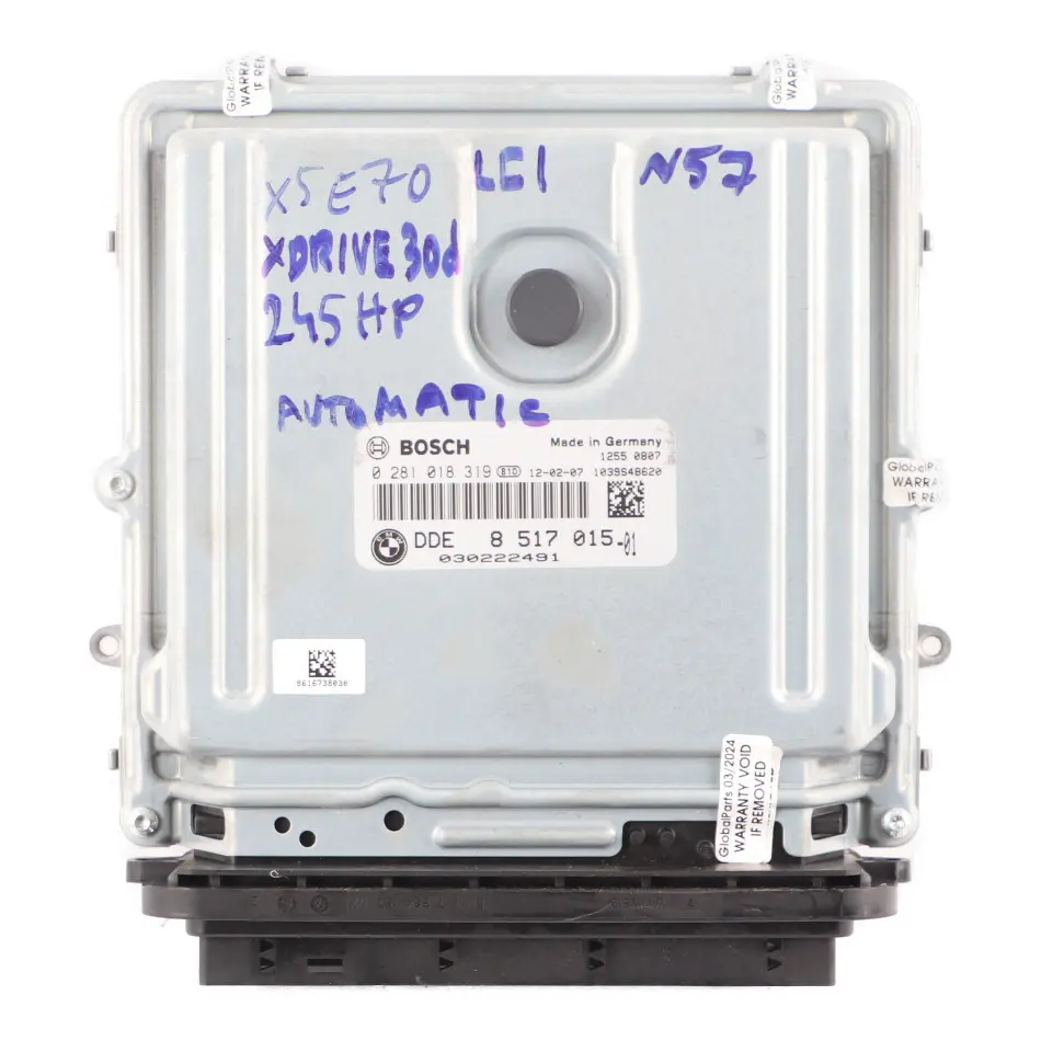 BMW X5 E70 LCI X6 E71 30dX N57 245HP ECU Kit DDE CAS3 Key Automatic - SKU 8517015-2 - Part number 8517015