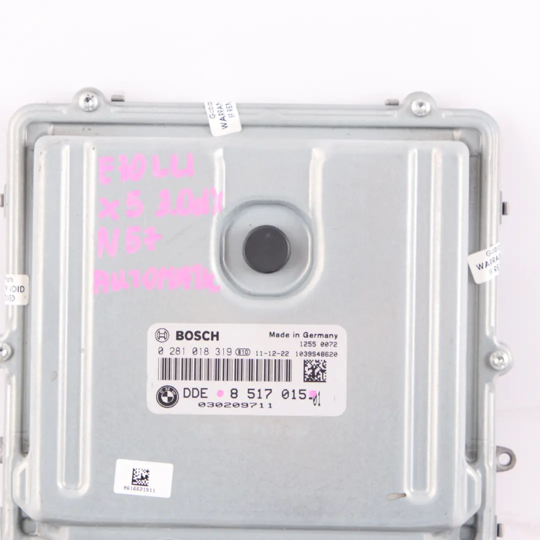 30dX Diesel N57 245HP Engine Control Unit ECU DDE to BMW X5 E70 X6 E71 with Part number 8517015 BMW X5 E70 X6 E71 30dX Diesel N57 245HP Engine Control Unit ECU DDE - SKU 8517015 - Part number 8517015