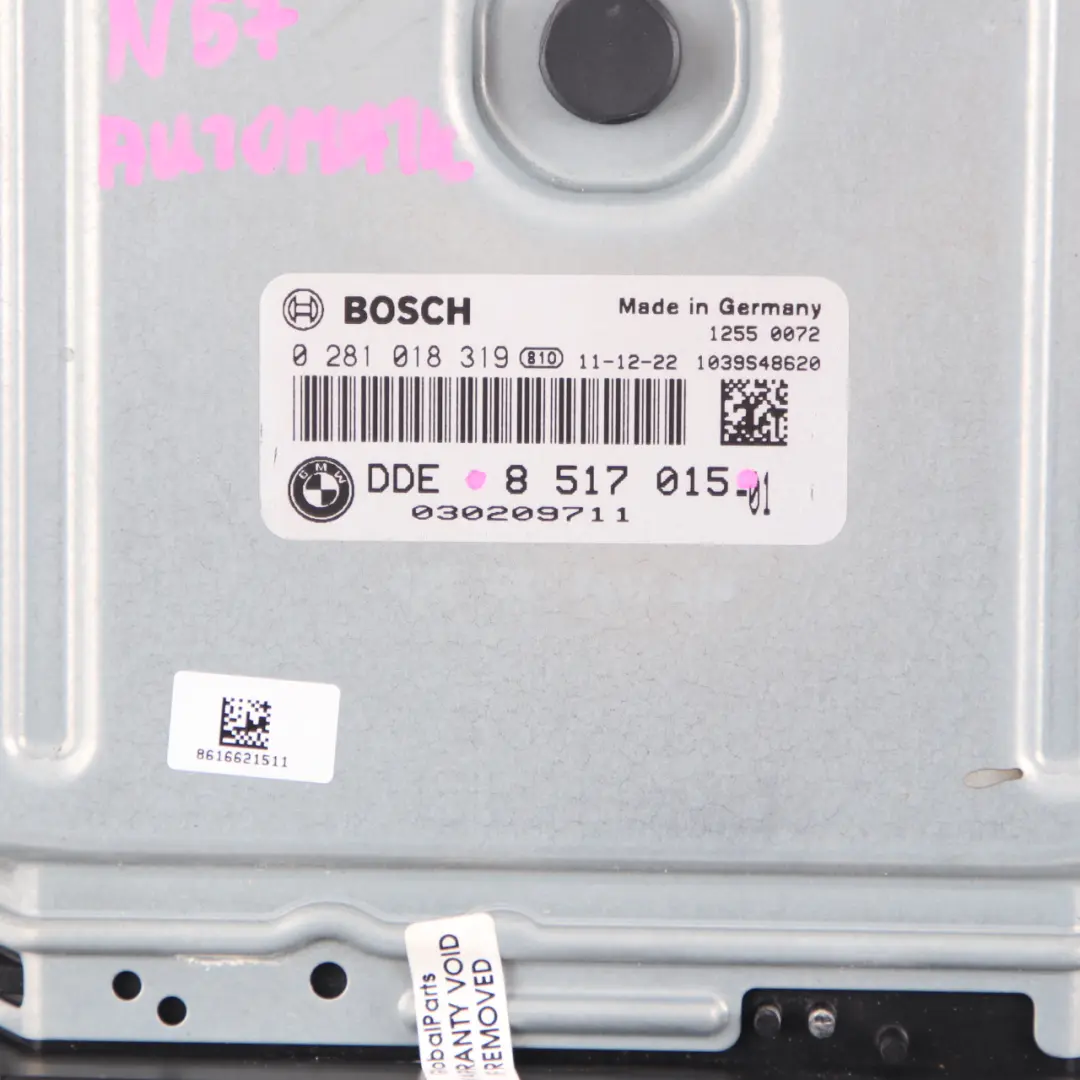 30dX Diesel N57 245HP Engine Control Unit ECU DDE to BMW X5 E70 X6 E71 with Part number 8517015 BMW X5 E70 X6 E71 30dX Diesel N57 245HP Engine Control Unit ECU DDE - SKU 8517015 - Part number 8517015