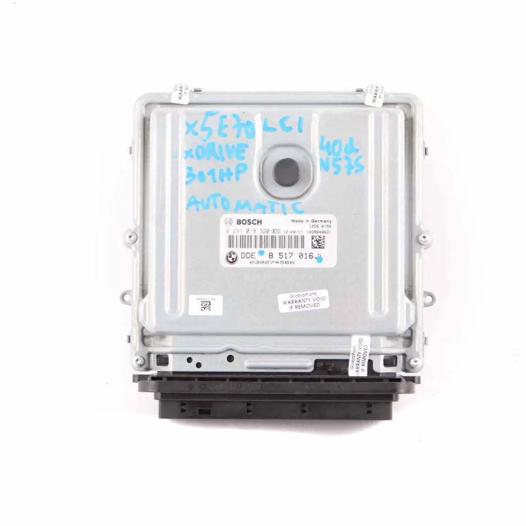 40dX N57S 306HP Engine Control Unit ECU KIT DDE 7810980 Automatic to BMW X5 E70 LCI with Part number 8517016 BMW X5 E70 LCI 40dX N57S 306HP Engine Control Unit ECU KIT DDE 7810980 Automatic - SKU 8517016 - Part number 8517016