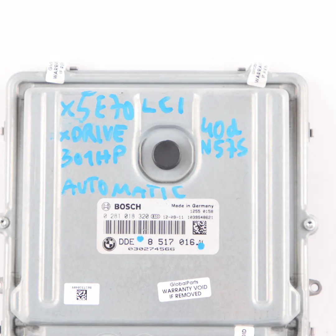 40dX N57S 306HP Engine Control Unit ECU KIT DDE 7810980 Automatic to BMW X5 E70 LCI with Part number 8517016 BMW X5 E70 LCI 40dX N57S 306HP Engine Control Unit ECU KIT DDE 7810980 Automatic - SKU 8517016 - Part number 8517016