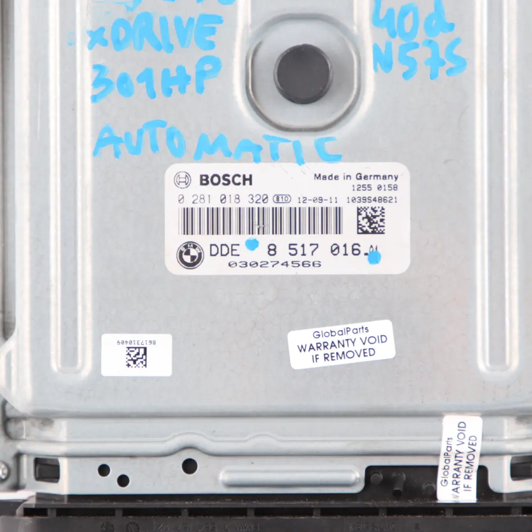 40dX N57S 306HP Engine Control Unit ECU KIT DDE 7810980 Automatic to BMW X5 E70 LCI with Part number 8517016 BMW X5 E70 LCI 40dX N57S 306HP Engine Control Unit ECU KIT DDE 7810980 Automatic - SKU 8517016 - Part number 8517016