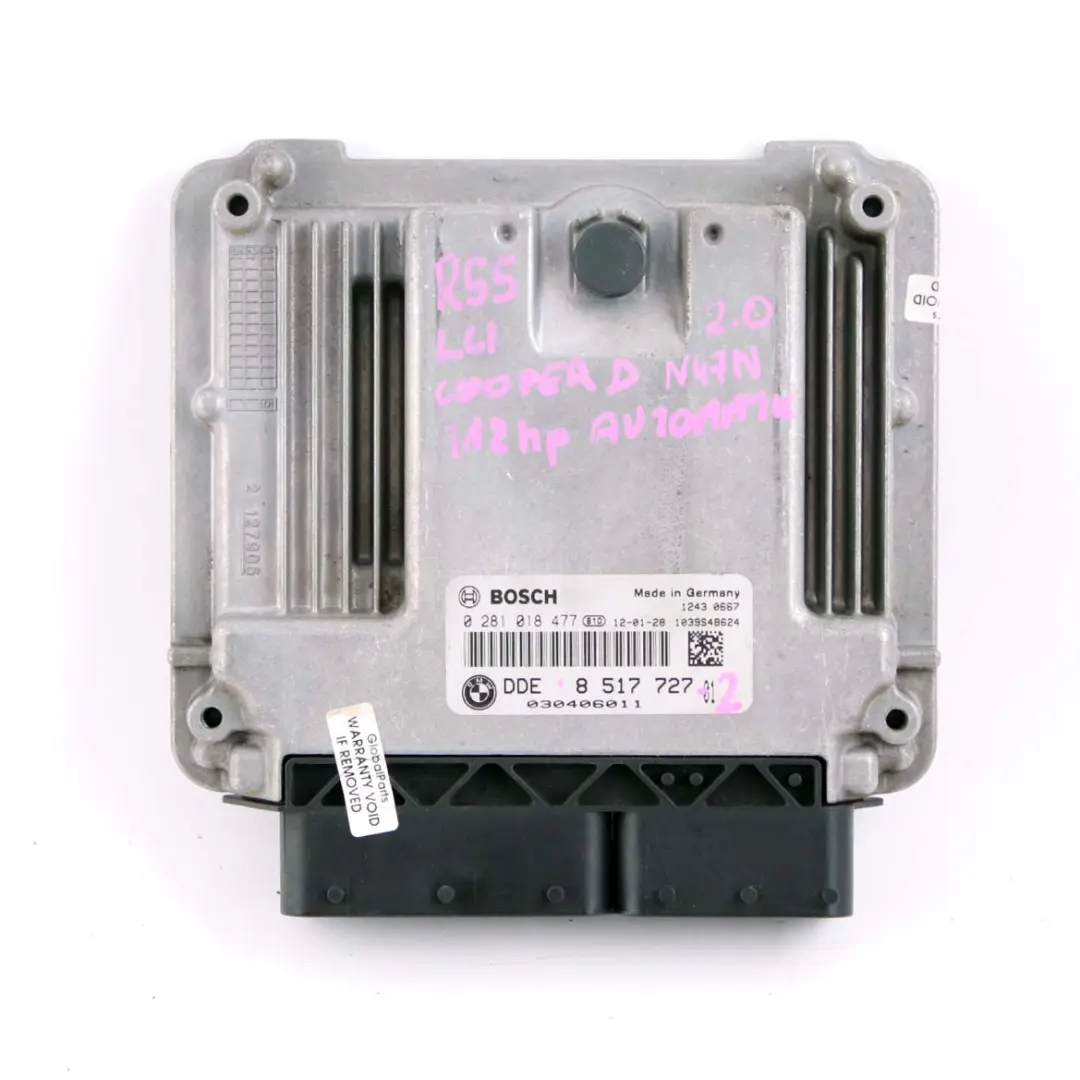 Mini R56 LCI R60 143HP 2.0 N47N Engine ECU Kit DDE + CAS3 + Key - SKU 8517727-2 - Part number 8517727