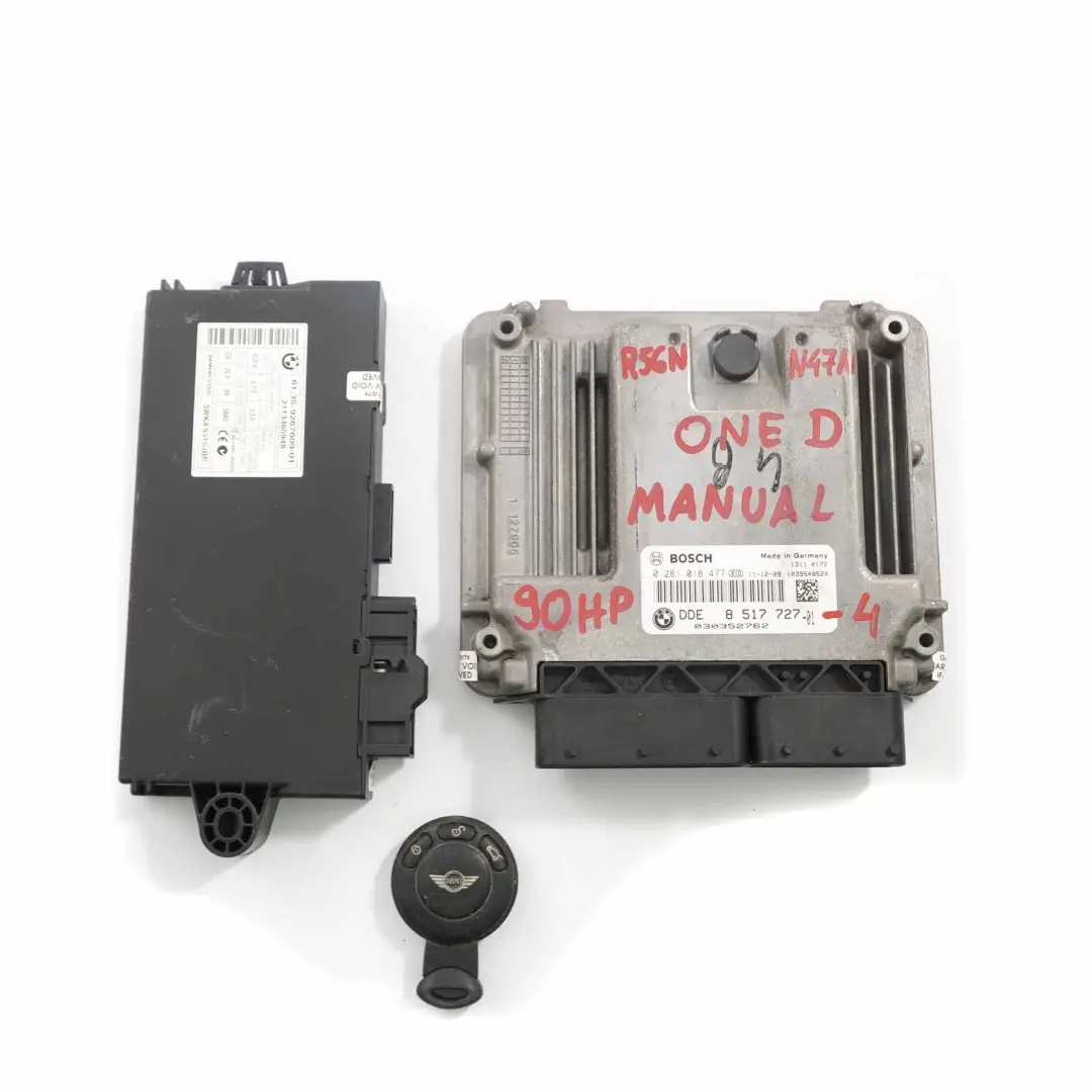 90HP N47N Motore ECU Kit DDE CAS3 Chiave Manuale per Mini One D R56 LCI R60 con numero di parte 8517727 Mini One D R56 LCI R60 90HP N47N Motore ECU Kit DDE CAS3 Chiave Manuale - SKU 8517727-4 - Numero di parte 8517727