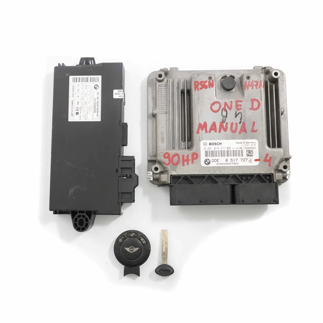 Mini One D R56 LCI R60 90HP N47N Engine ECU Kit DDE CAS3 Key Manual - SKU 8517727-4 - Part number 8517727