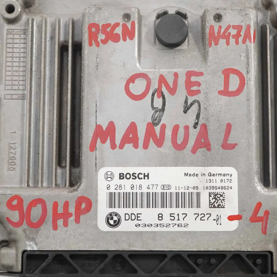 Mini One D R56 LCI R60 90HP N47N Engine ECU Kit DDE CAS3 Key Manual - SKU 8517727-4 - Part number 8517727