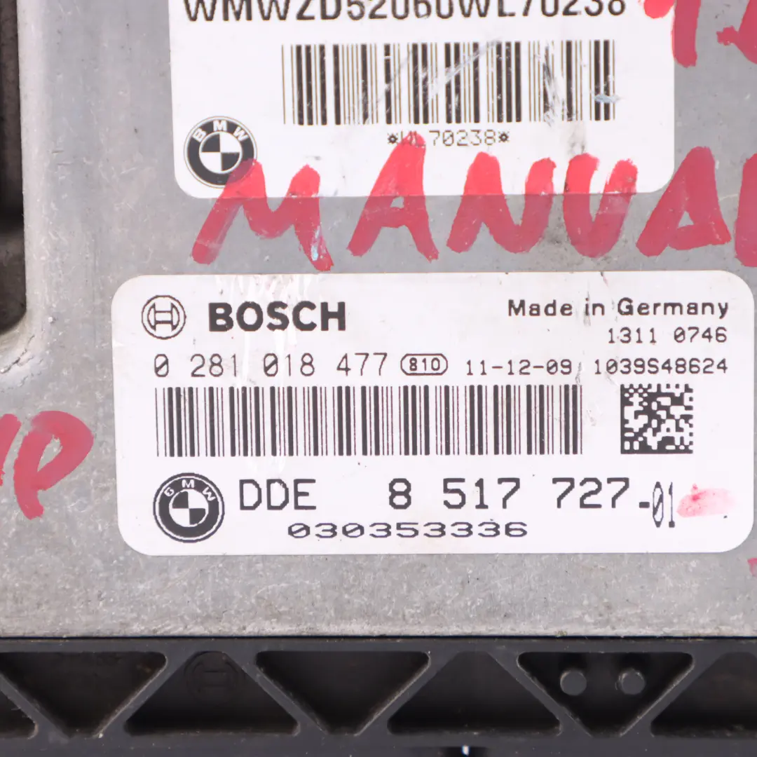 N47N Engine Control Unit ECU Manual Mini Cooper D R60 - SKU 8517727 - Part number 8517727
